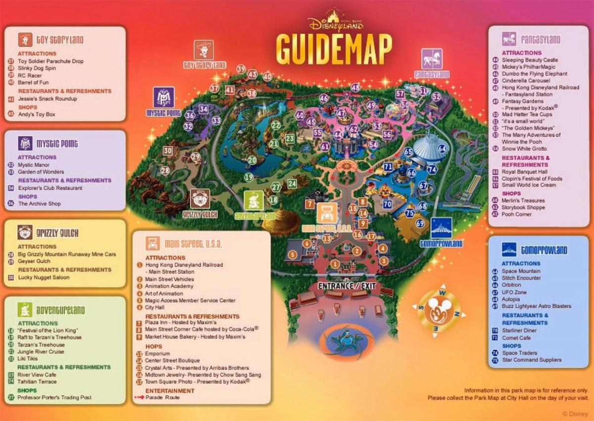 HK Disneyland carte
