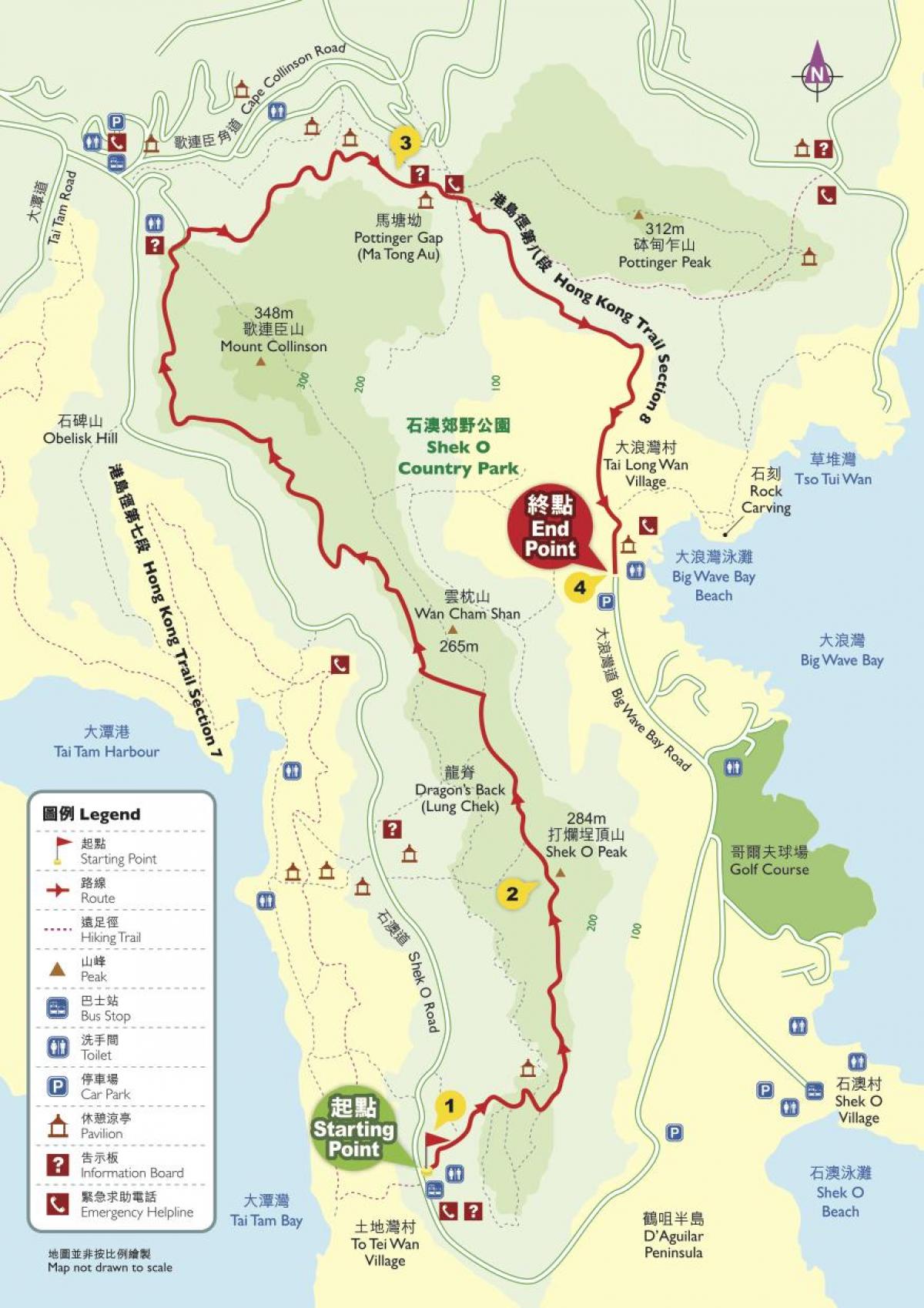 carte de randonnée de Hong Kong