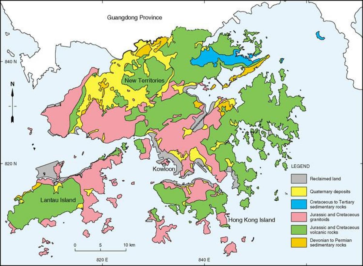 carte géologique de Hong Kong