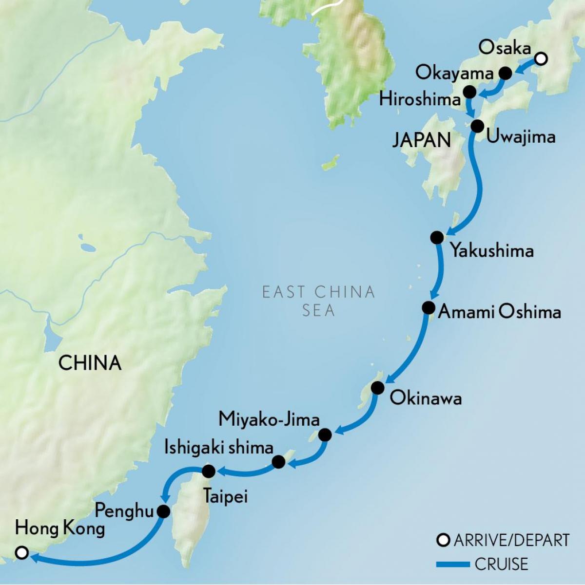 la carte de Hong Kong et le japon