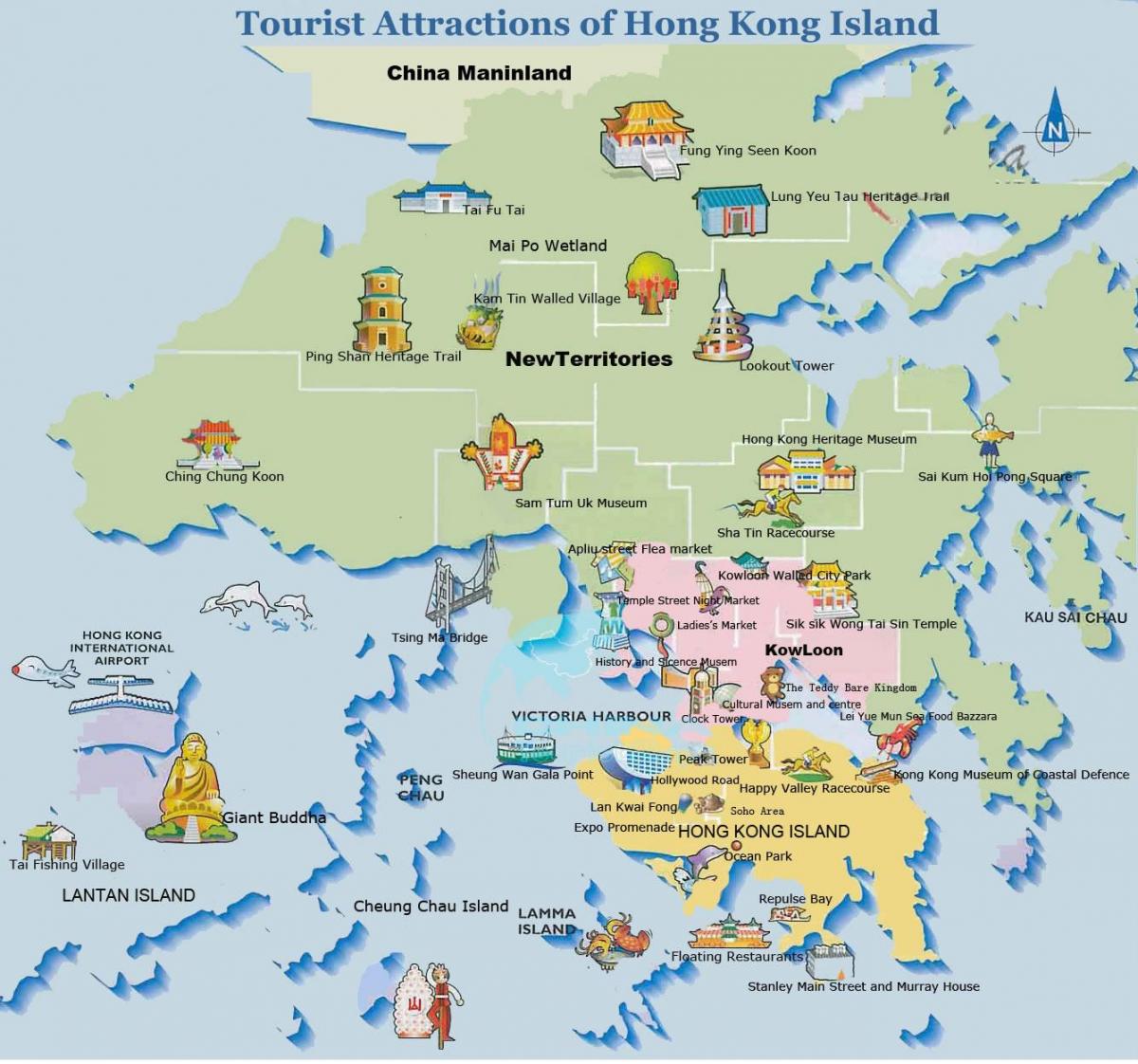 carte de l'île de Hong Kong