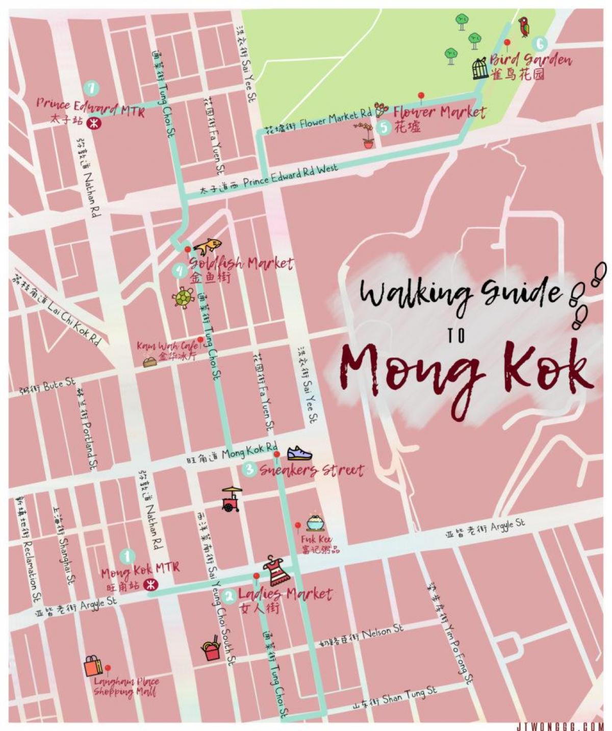carte de Mong Kok à Hong Kong