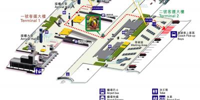 L'aéroport de Hong Kong de la carte du terminal 1 de 2
