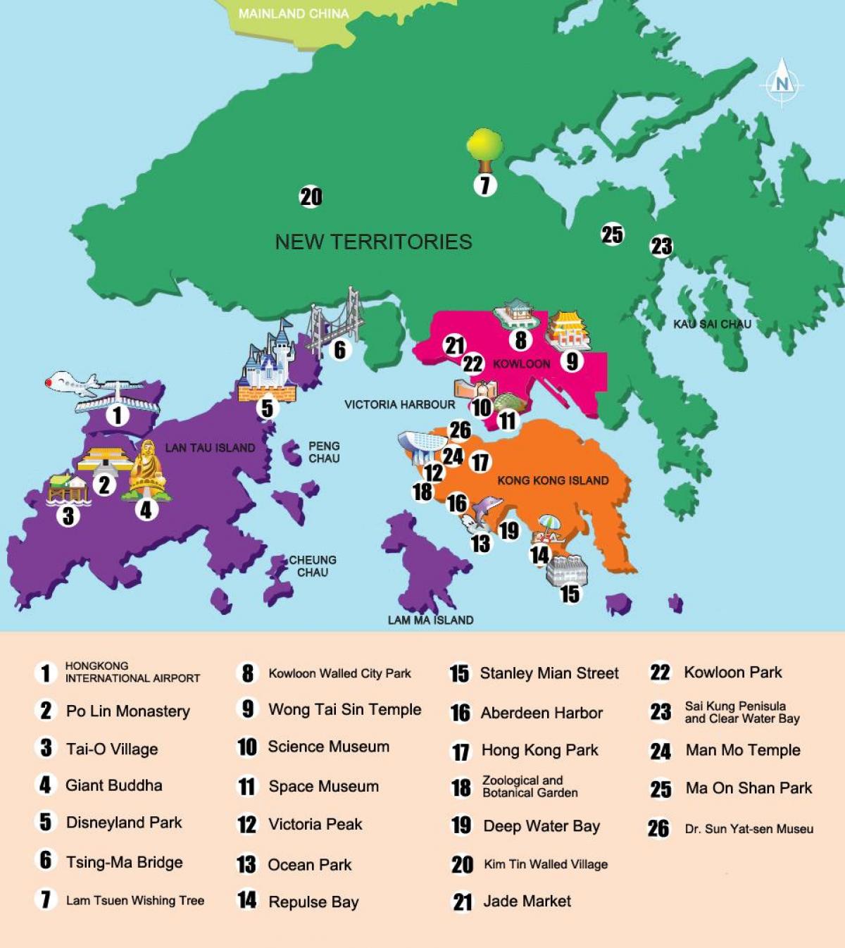 De Nouveaux Territoires De Hong Kong Carte 