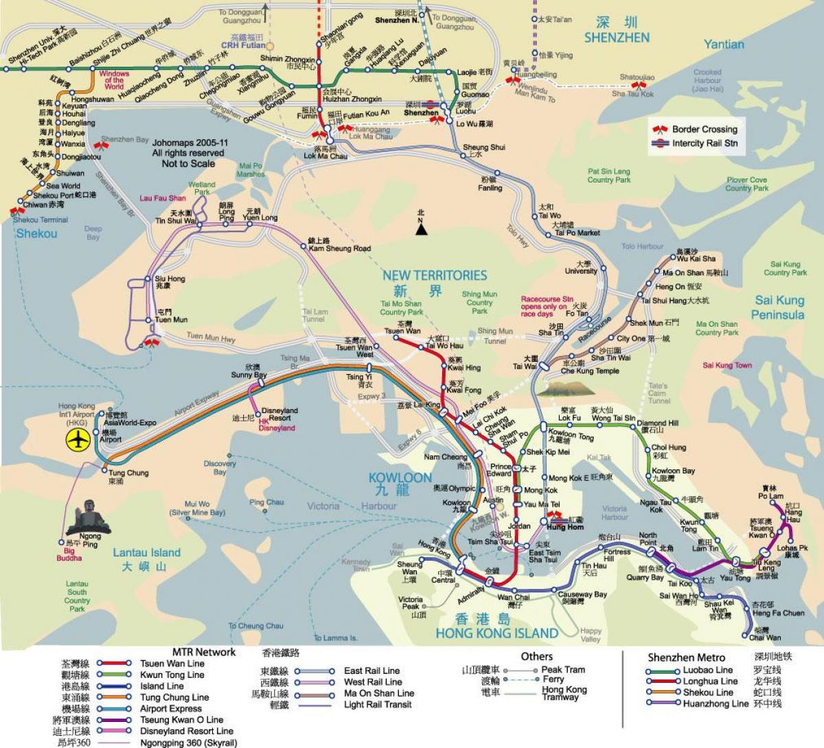 la carte de Hong Kong de transit