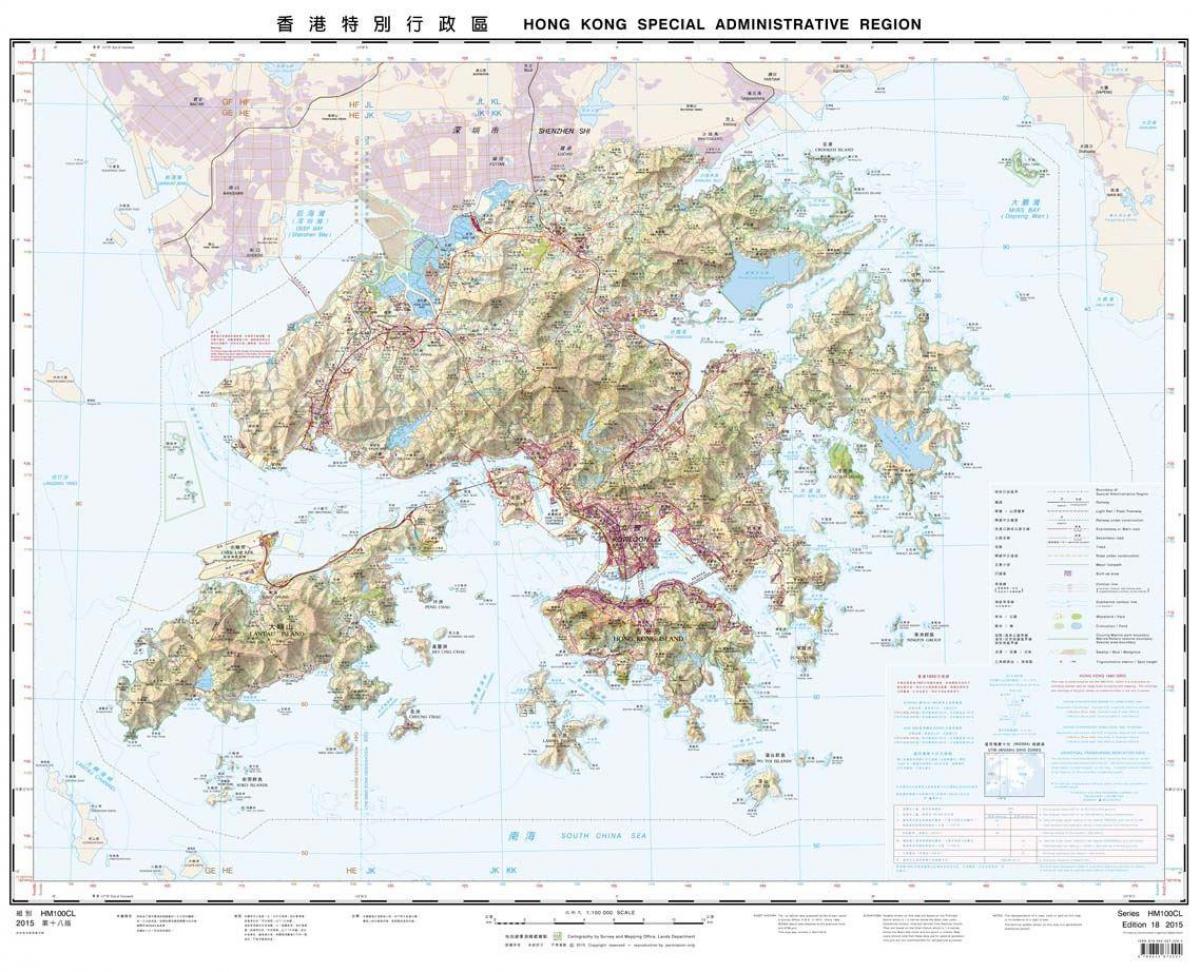 carte topographique de Hong Kong