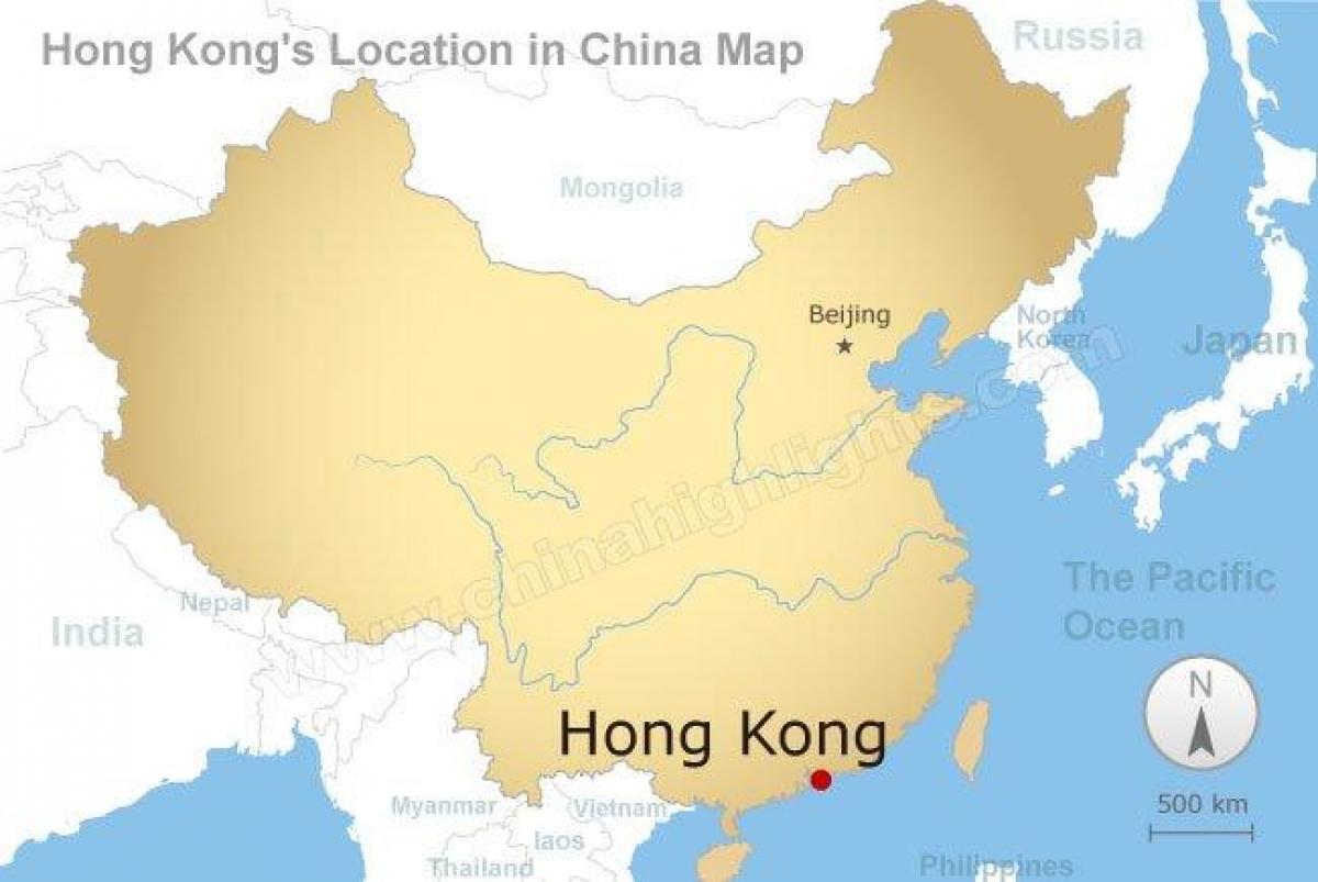 carte de la Chine et de Hong Kong