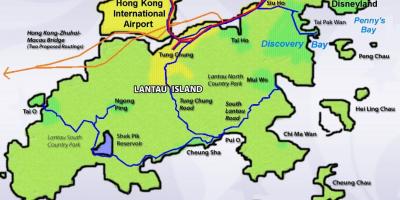 L'île de Lantau à Hong Kong carte