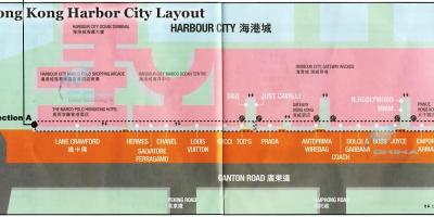 Carte de la ville portuaire de Hong Kong