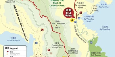 Carte de randonnée de Hong Kong