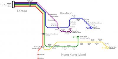Hong Kong carte d'itinéraire d'autobus