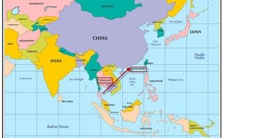 Hong Kong dans la carte de l'asie