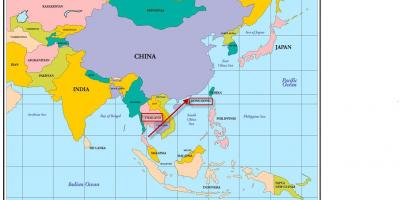 Hong Kong dans la carte de l'asie