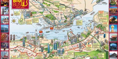 Hop on hop off bus de Hong Kong carte