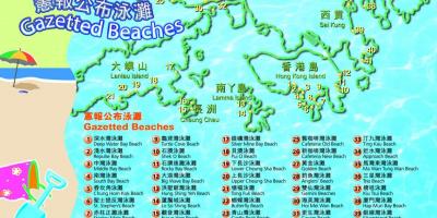 La carte de Hong Kong plages