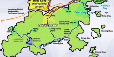 L'île de Hong Kong carte touristique