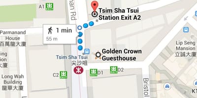 De MTR Tsim Sha Tsui station de carte